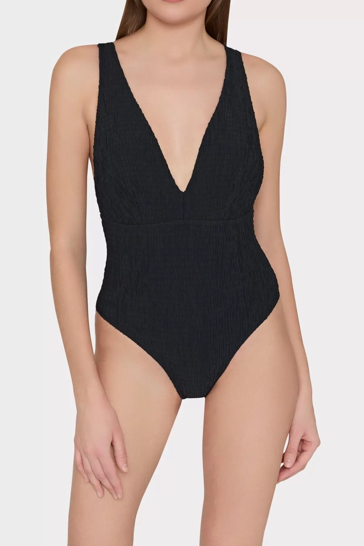 Jumpsuits & Rompers-MILLY Deep Dive One Piece With Smocking Black