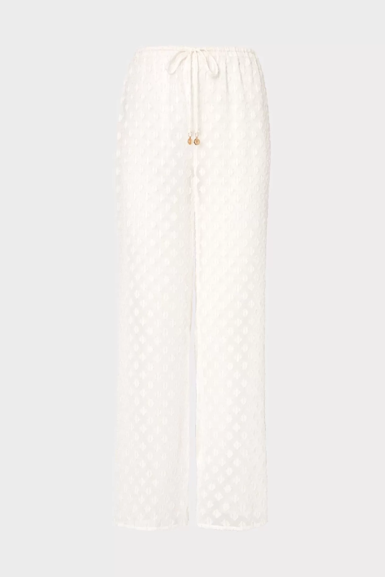 Cover-Ups-MILLY Diamond Jacquard Coverup Pants White/Gold