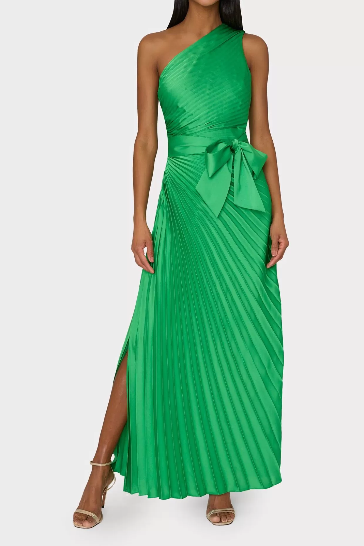 Guest Of Dresses-MILLY Estelle Satin Dress Green