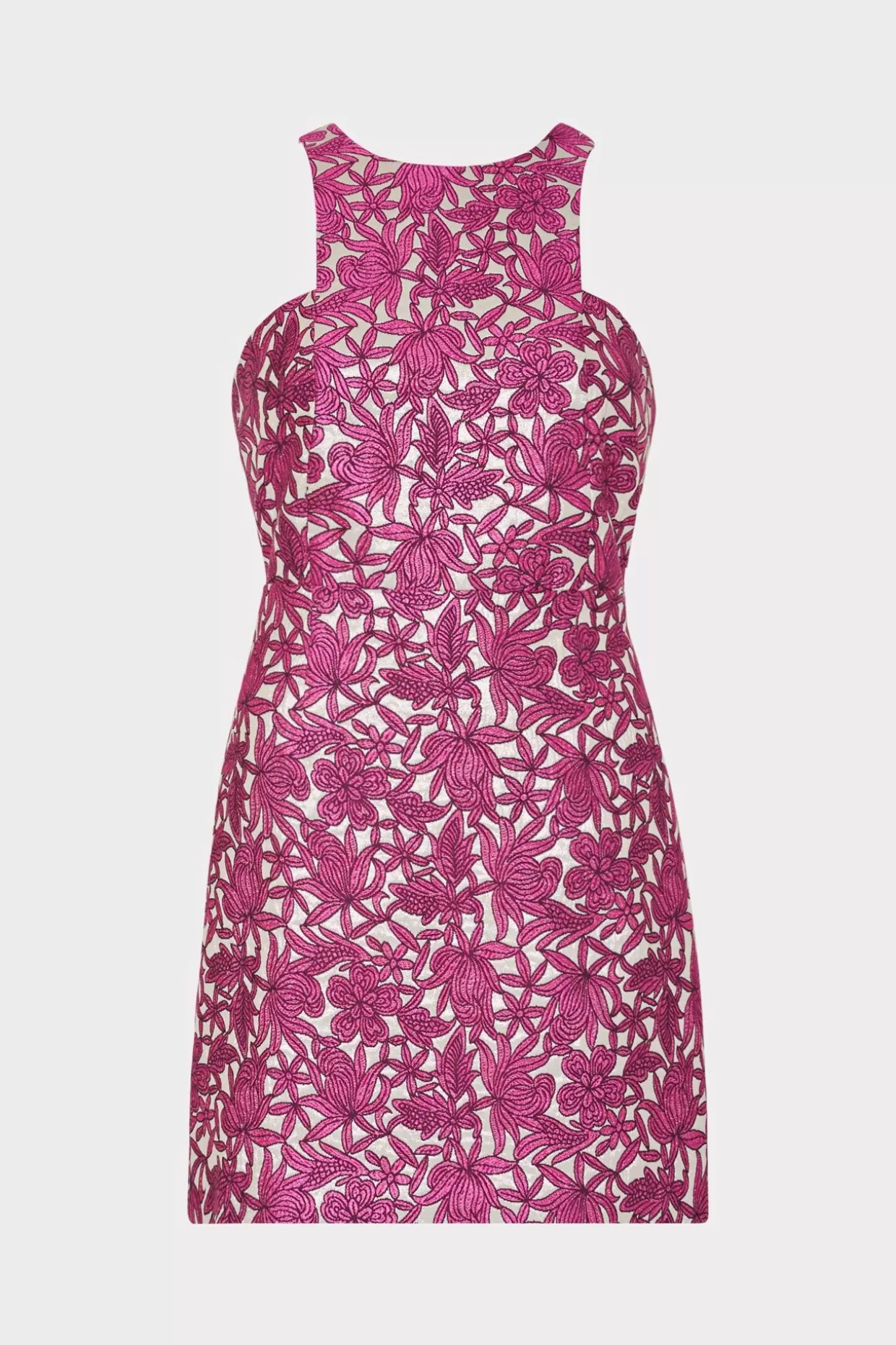 Mini Dresses-MILLY Floral Jacquard Mini Dress Pink