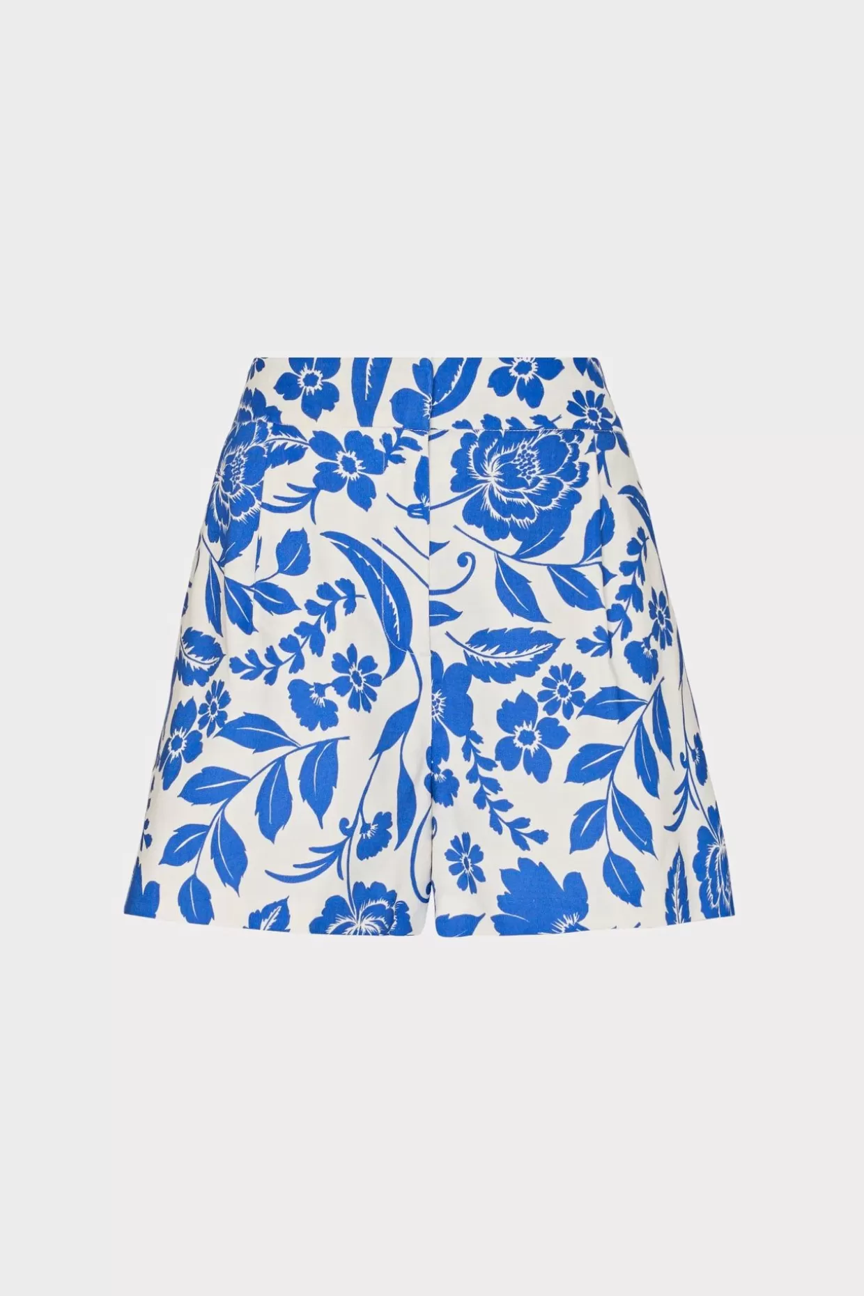 Matching Sets-MILLY Flowers Of Spain Linen Shorts Blue/White