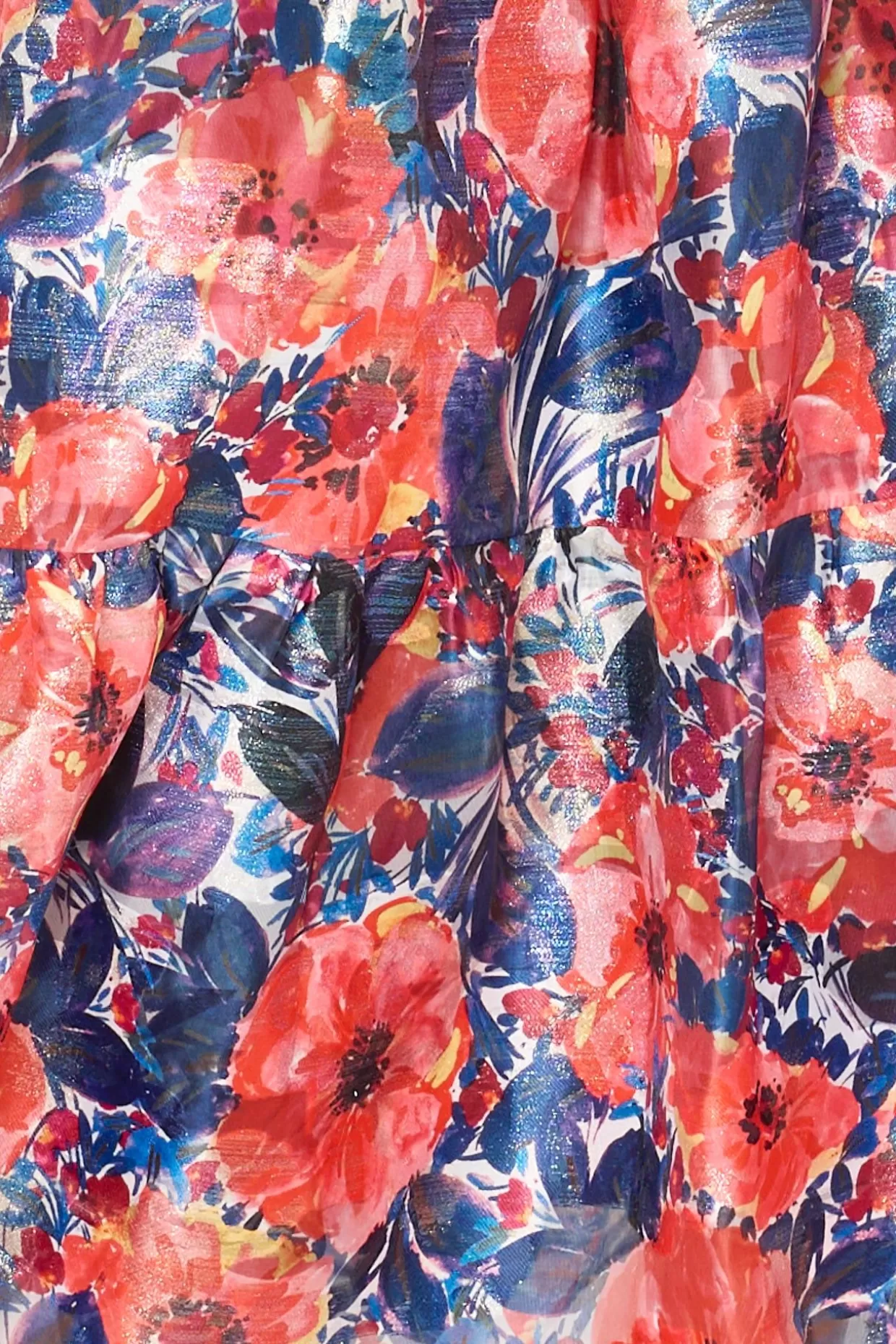 Cocktail Dresses-MILLY Hayden Watercolor Poppy Jacquard Dress Red Multi