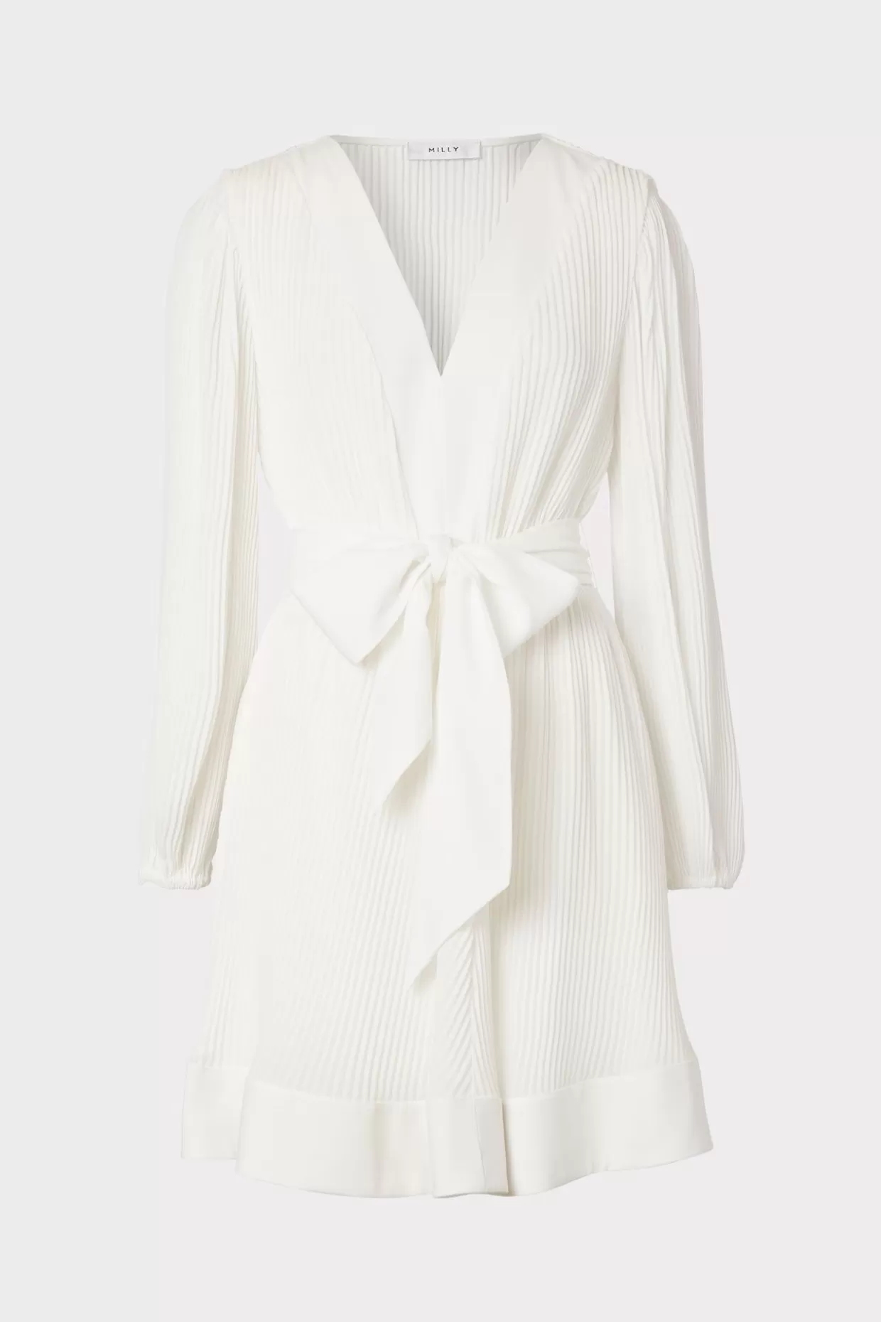 White Dresses-MILLY Liv Pleated Dress White