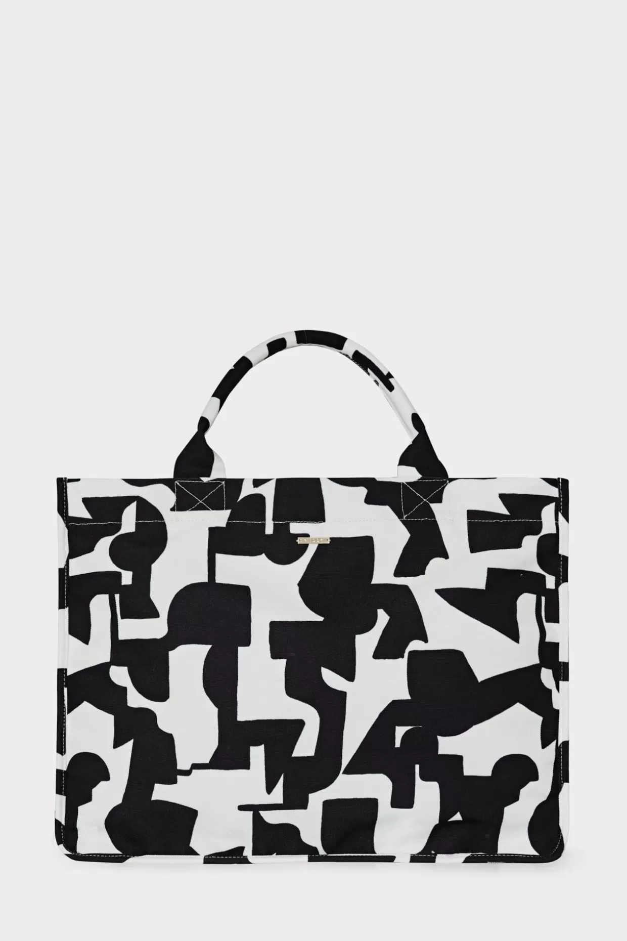 Accessories-MILLY Mimi Tote Bag Black/Ecru