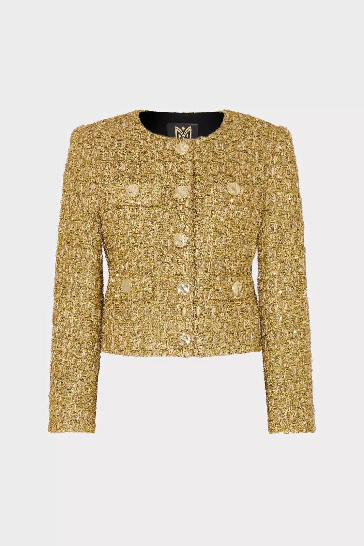 Coats & Jackets-MILLY Pheobe Metallic Tweed Jacket Gold