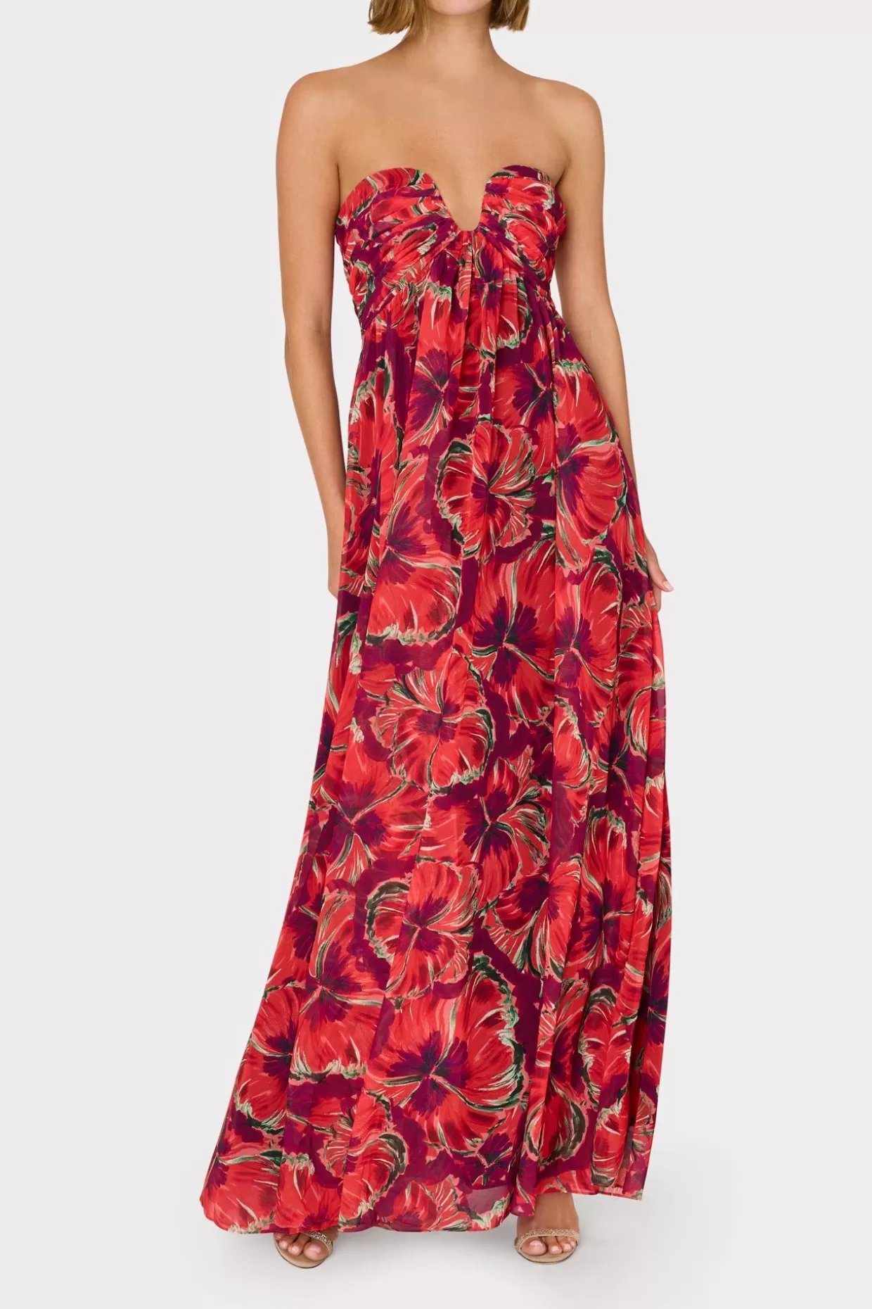 Guest Of Dresses-MILLY River Windmill Floral Dress Red Multi