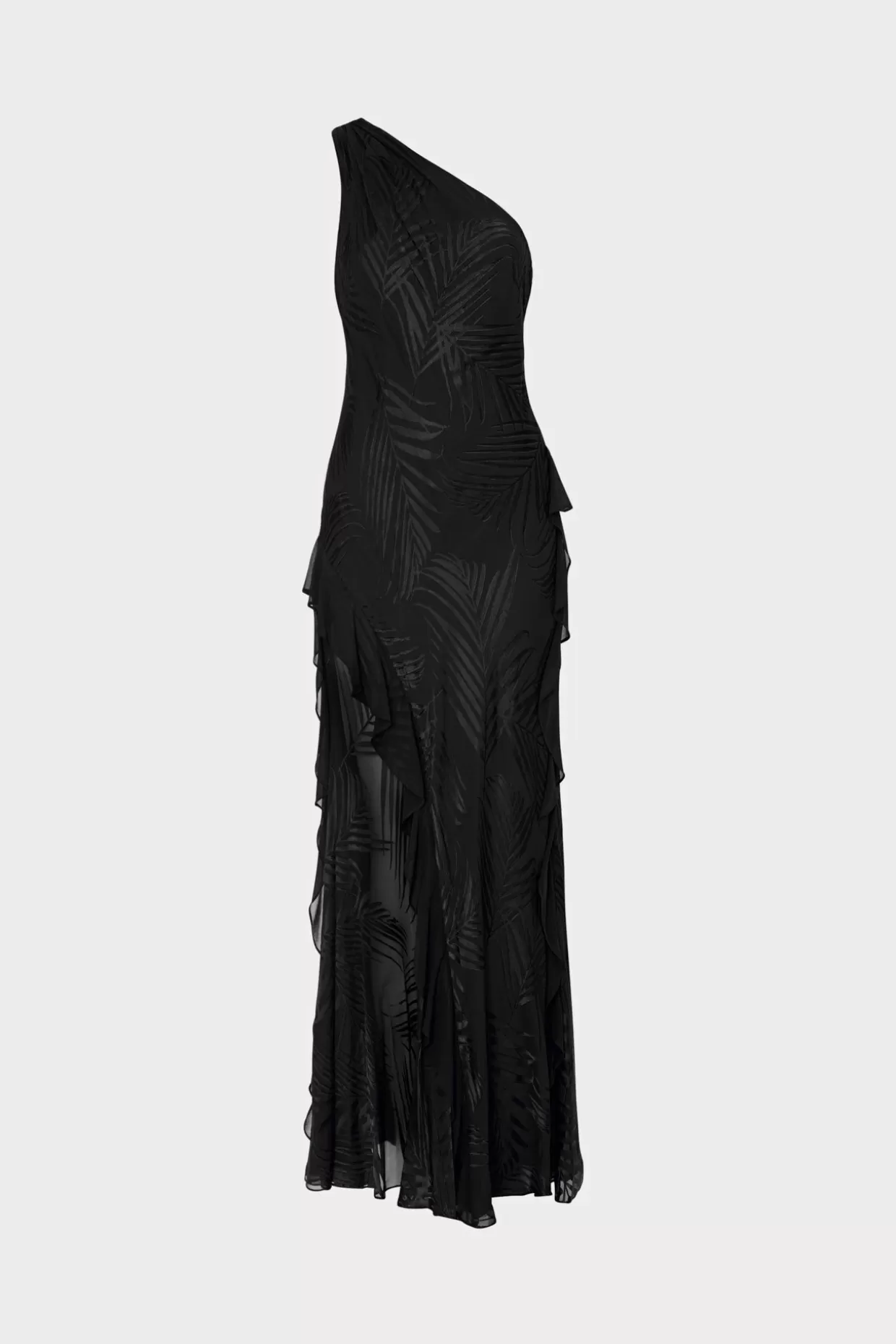 Evening Gowns-MILLY Ryanna Chiffon Devore Dress Black