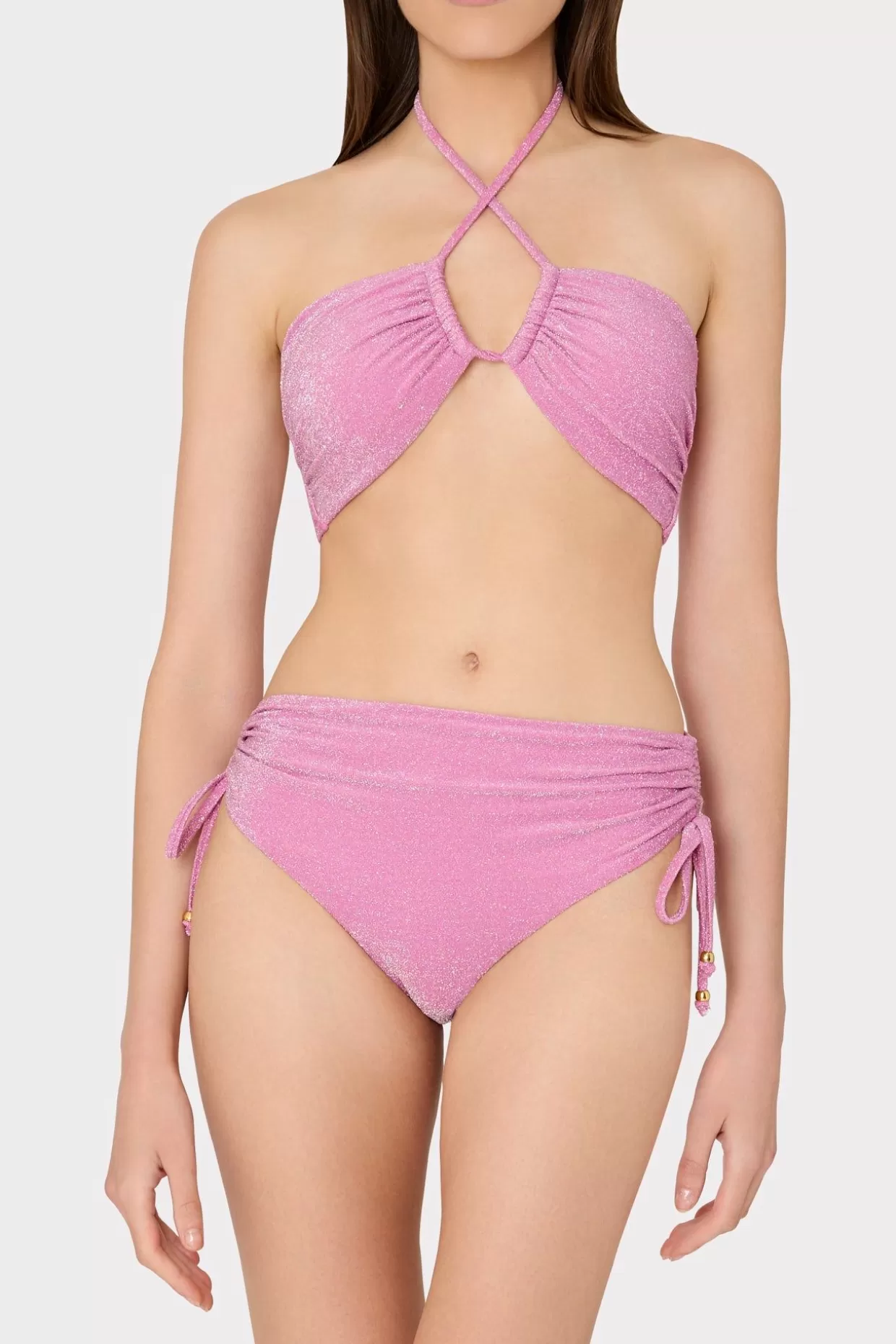 Bikinis-MILLY Shimmer Bikini Bottom Pink