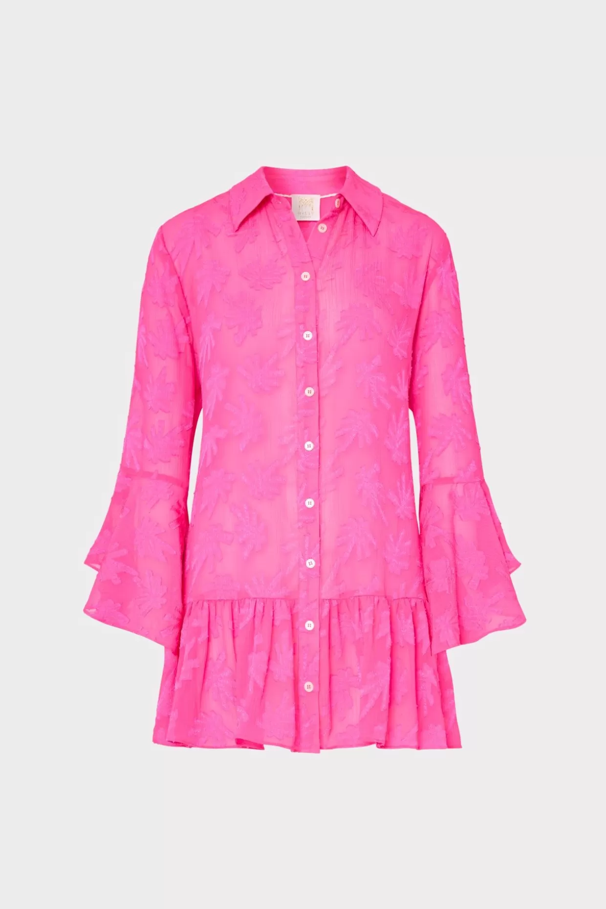 Cover-Ups-MILLY Vierra Burnout Coverup Dress Hot Pink