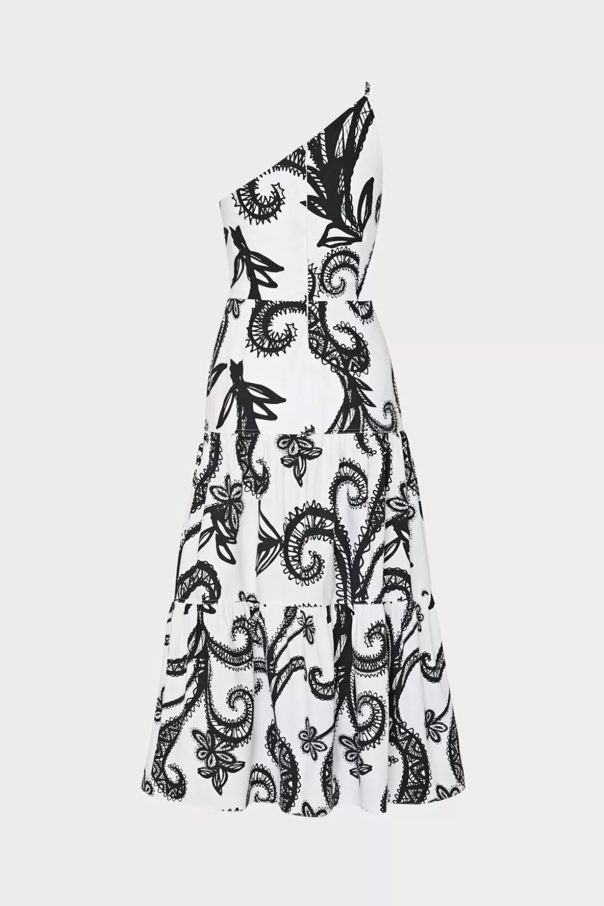 Sundresses-MILLY Vintage Vine Poplin Dress Black/White